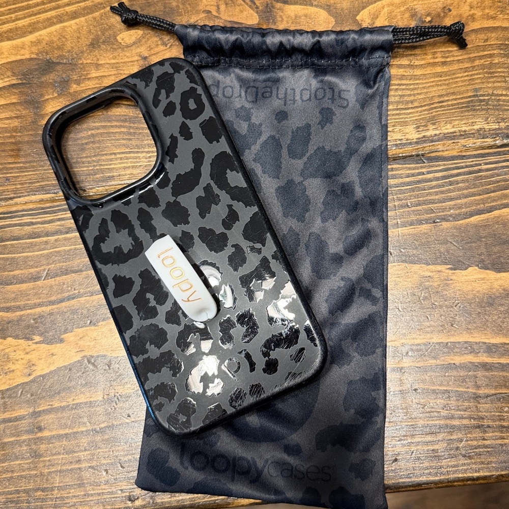 Loopy Case midnight Leopard Phone Case 14pro